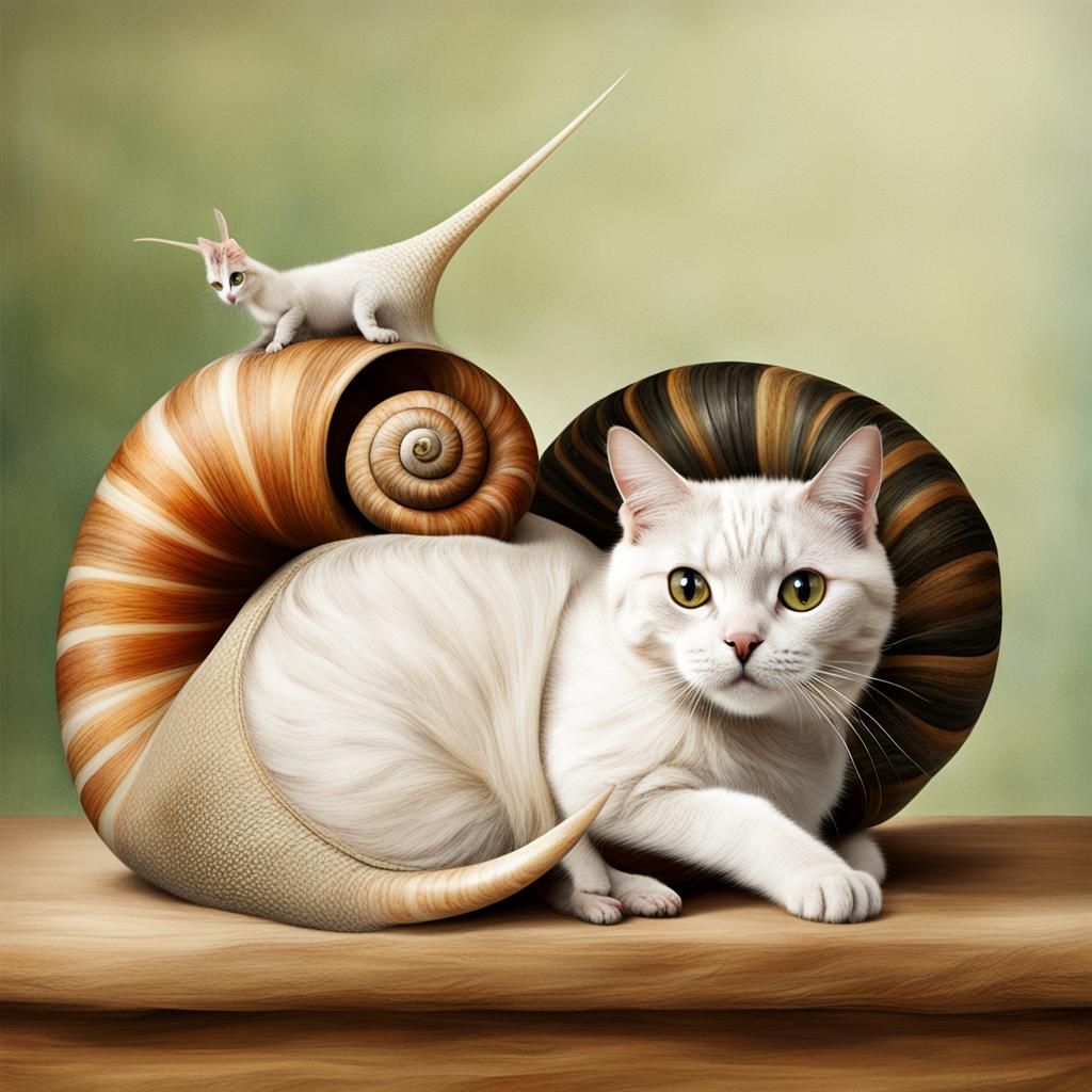 cat as a snail