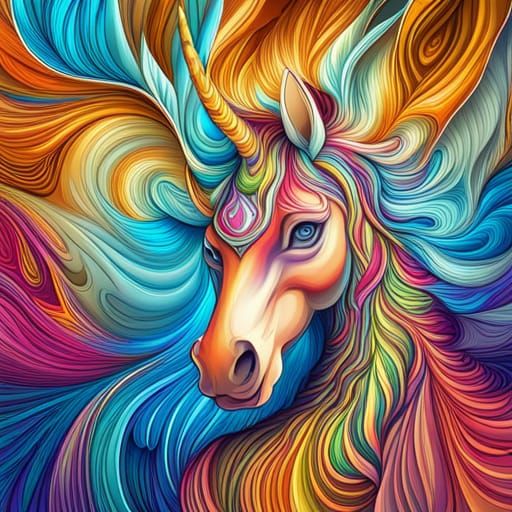 Colorful Mystic Unicorn - AI Generated Artwork - NightCafe Creator