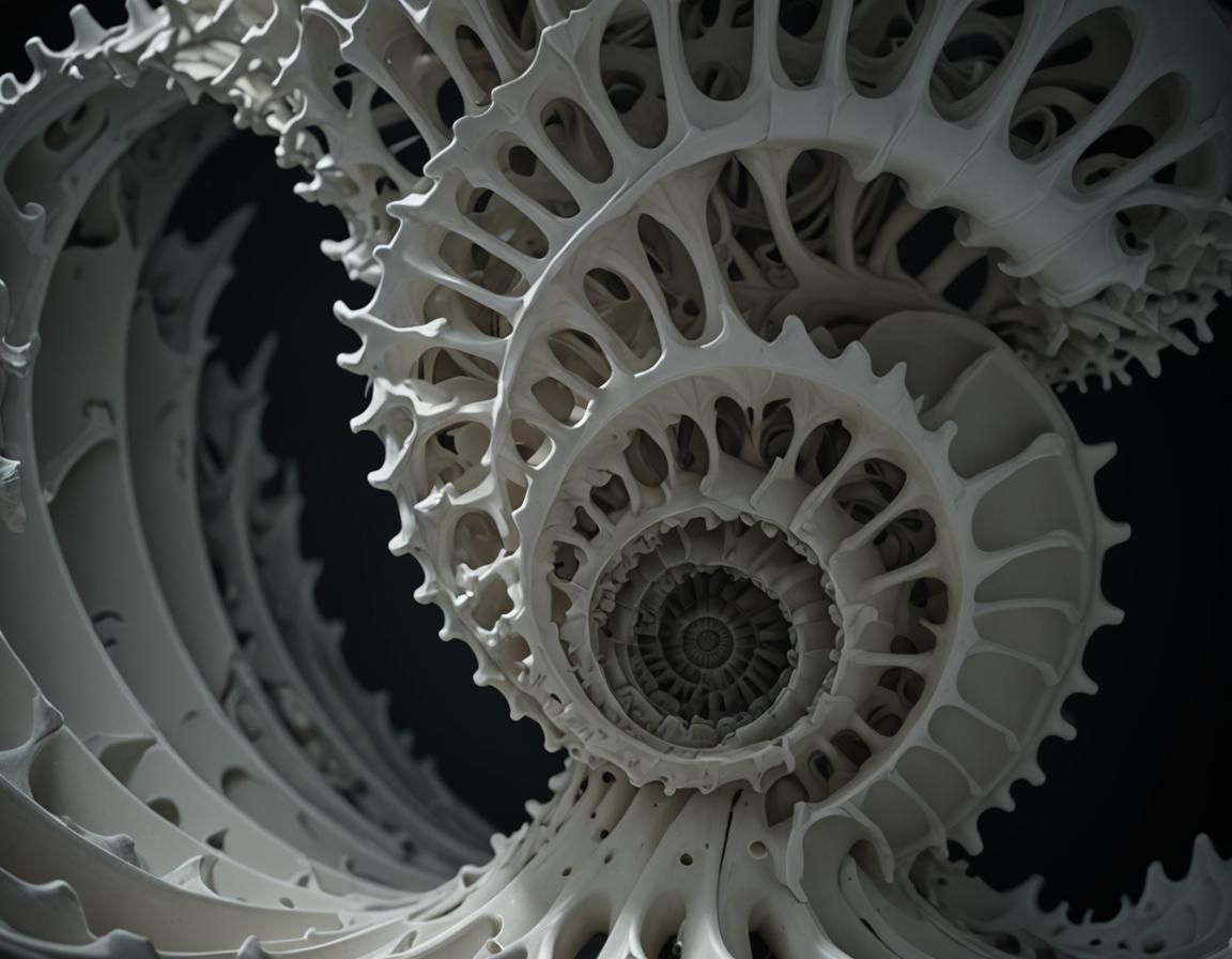 Sinister Bone Spiral in Dramatic Volumetric Lighting
