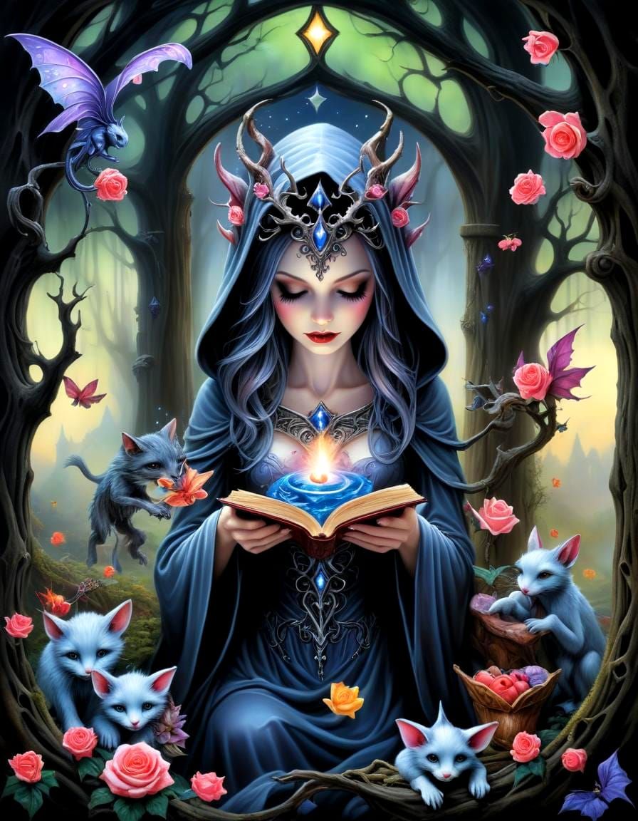 🌨️,🧚‍♀️🌚,🌹enchanted, fantasy, dreamscape , otherworldly, Anne Stokes, Lisa Frank, Jason de graaf, ...  by @Lyndsey