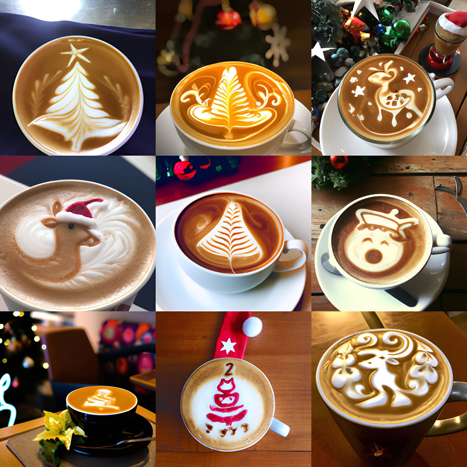 Café Latte Art Christmas