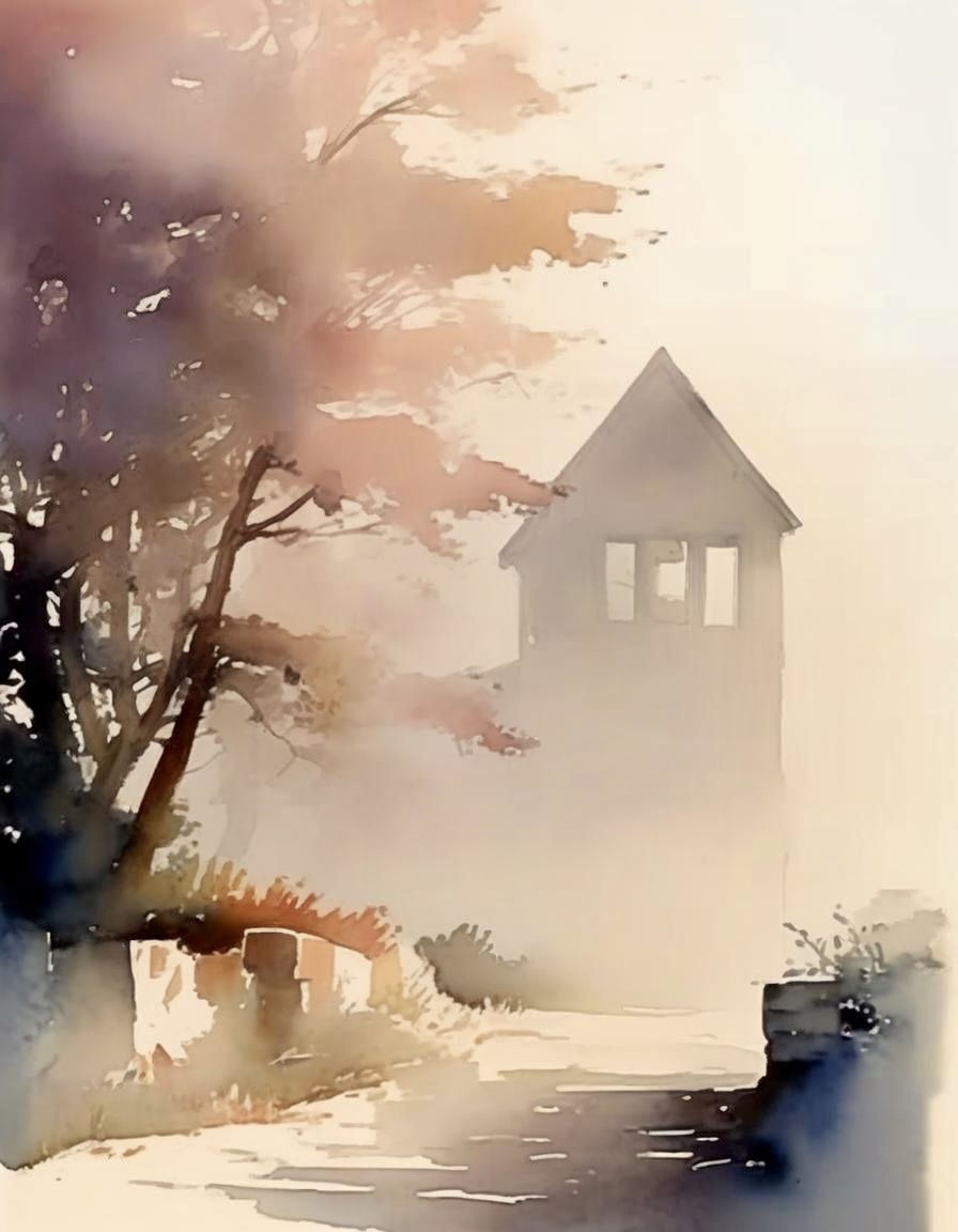 Watercolor, Morning Mist
