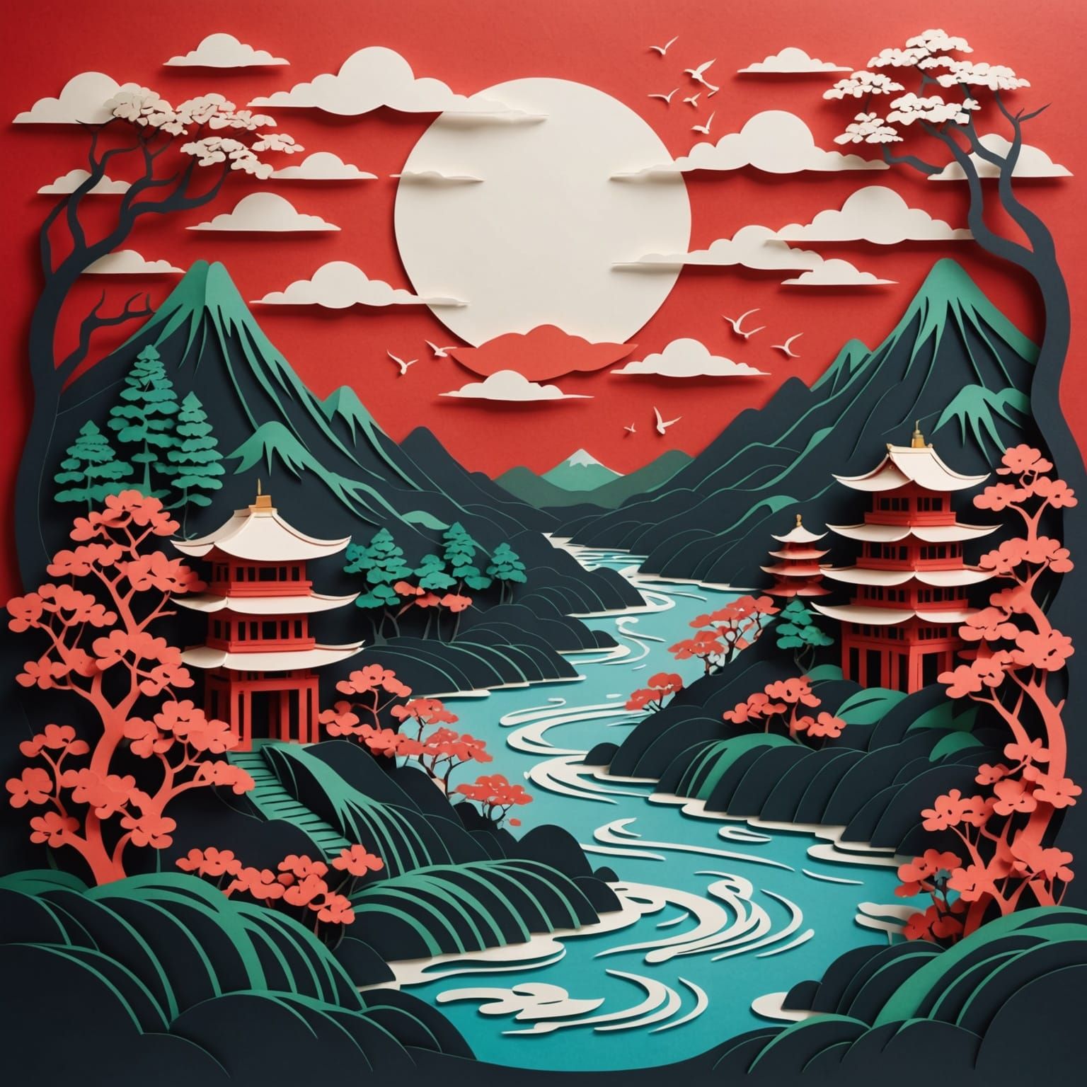 Paper landscape  by @Chirminth