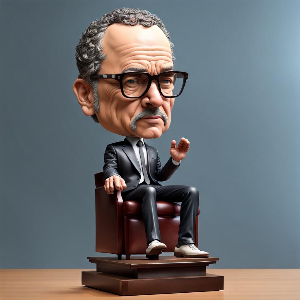 Creative sculptures or digital art depicting famous personal...