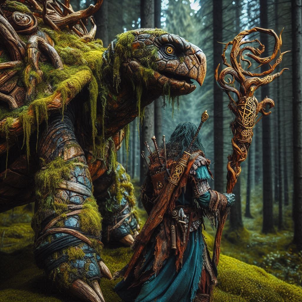 Tortoisian Mage & Elven Familiar