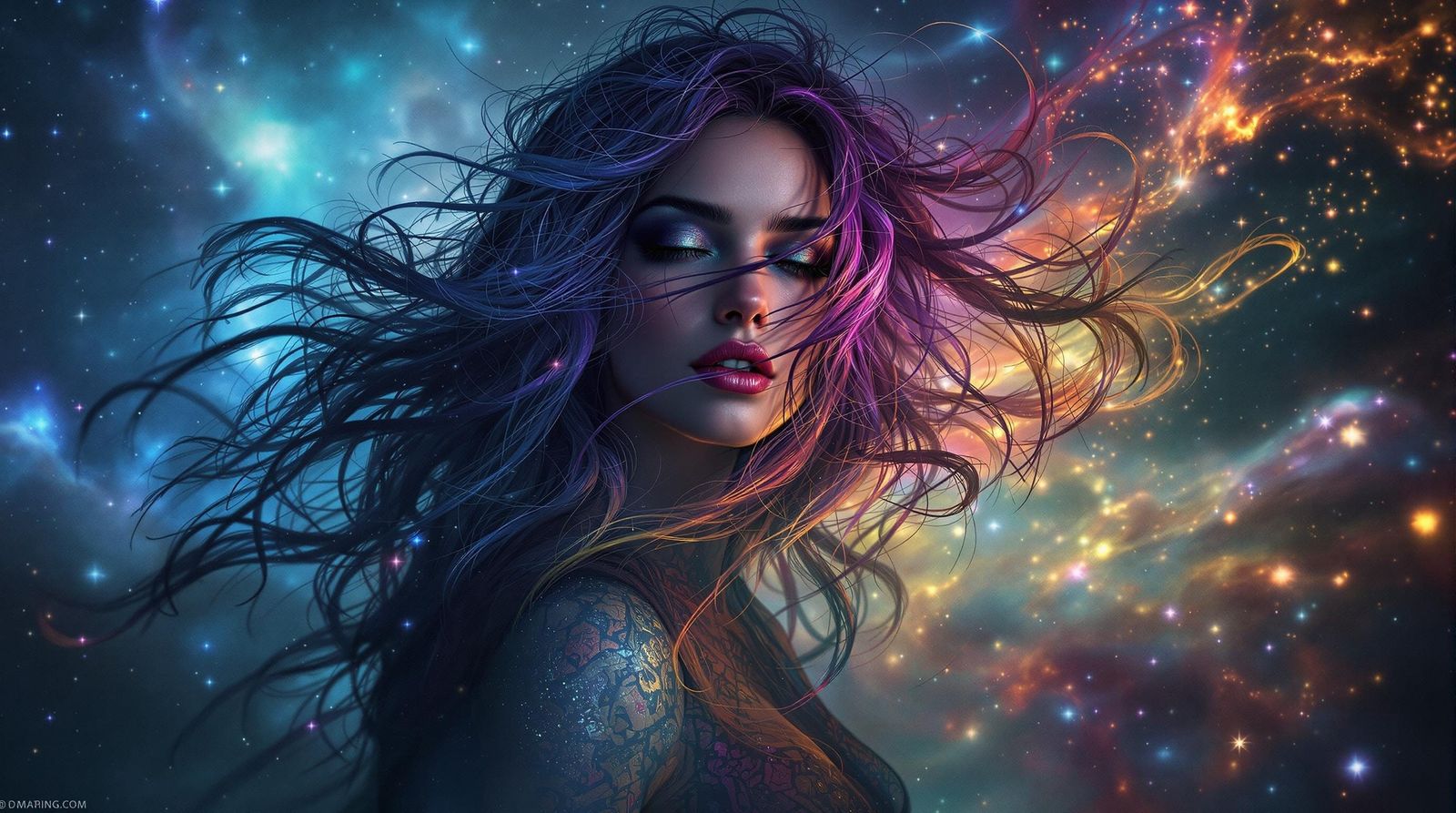 Cosmic Goddess in a Cosmic Landscape.  by @Skyeithse