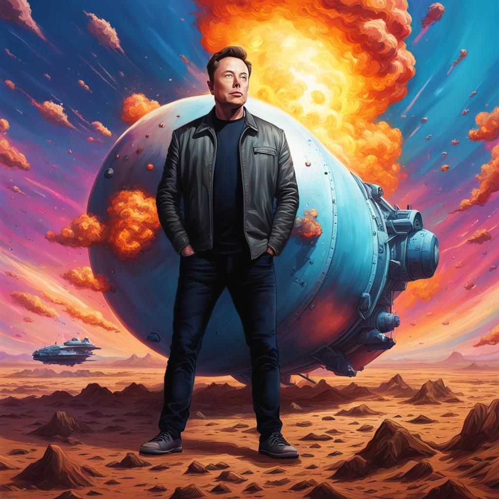 elon musk on top of a nuclear bomb