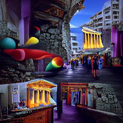 "Athena's Arcade", Ancient Greece vs. the 90s