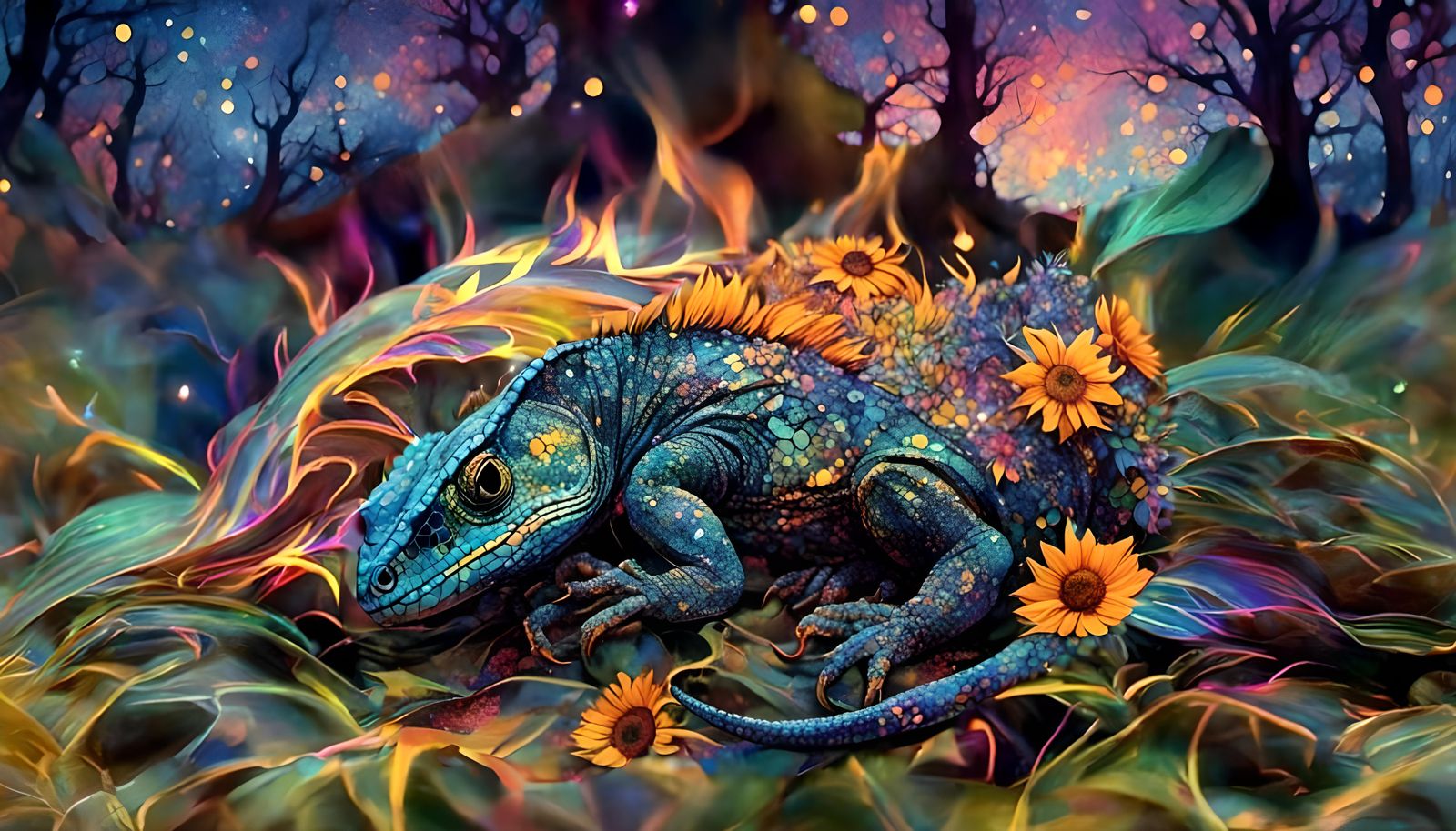 Fire Lizard - AI Generated Artwork - NightCafe Creator