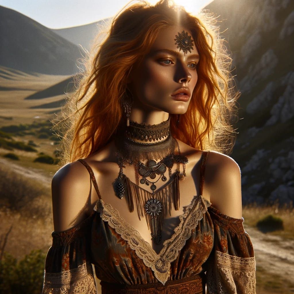 Romantic Boho Chiaroscuro enhanced contrast