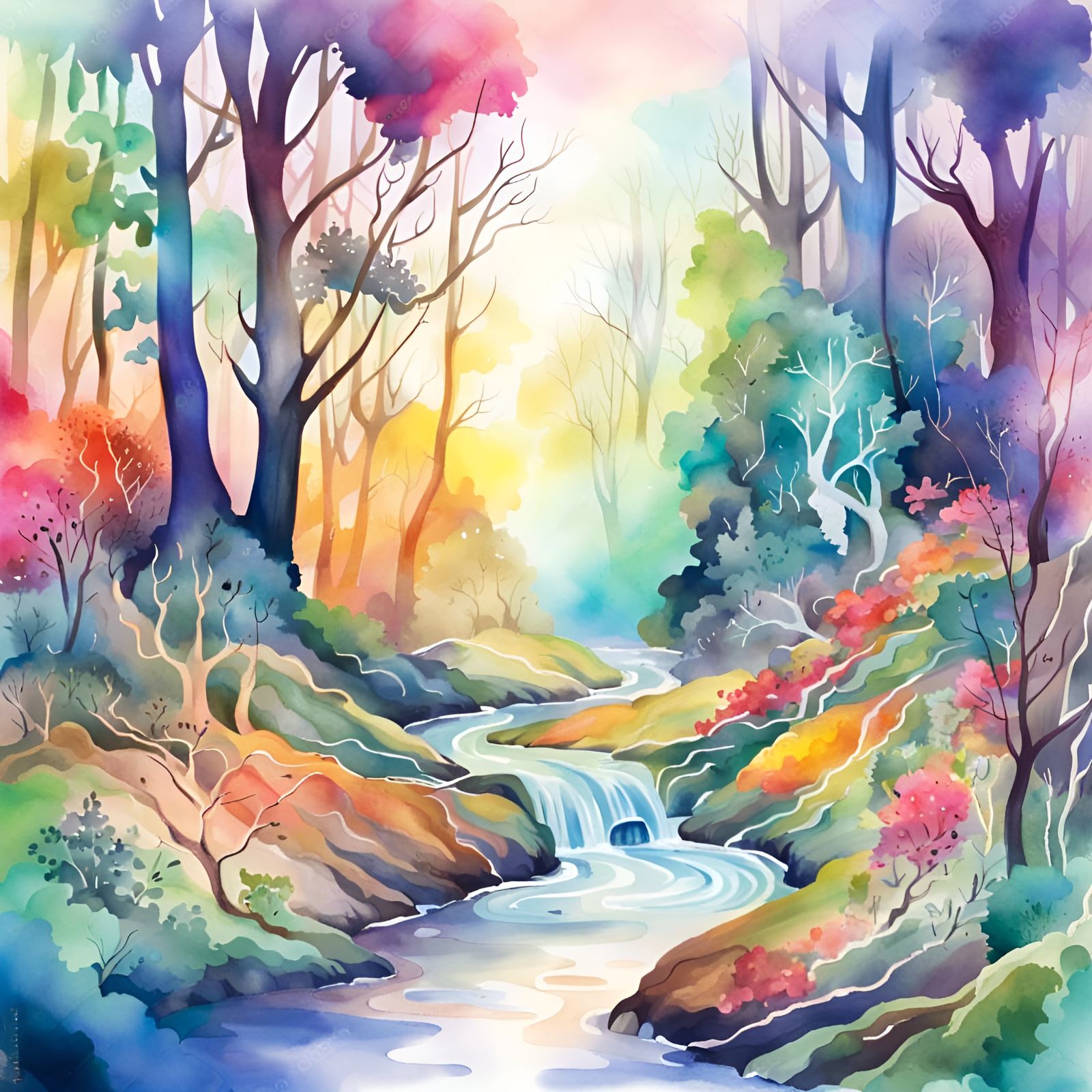 Guided by the babbling brook, to the lands of mystical bliss - AI ...