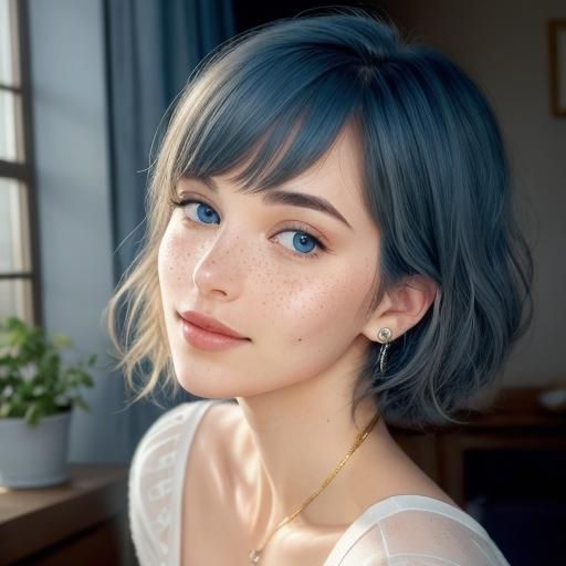 A staggering, heart-stoppingly beautiful 3D CGI inside out 2 movie character Joy, from the Disney Pixar movie Inside Out 2, in photorealisti...