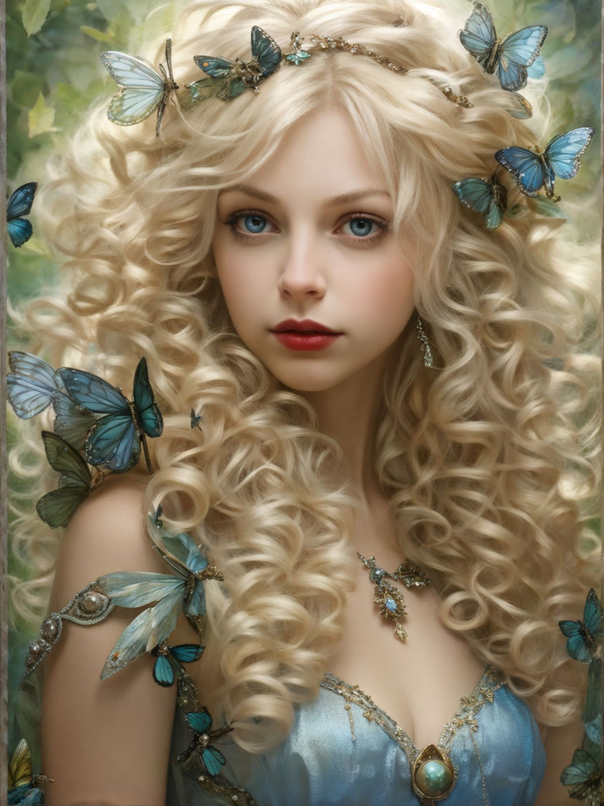 Portrait of a blonde fairy