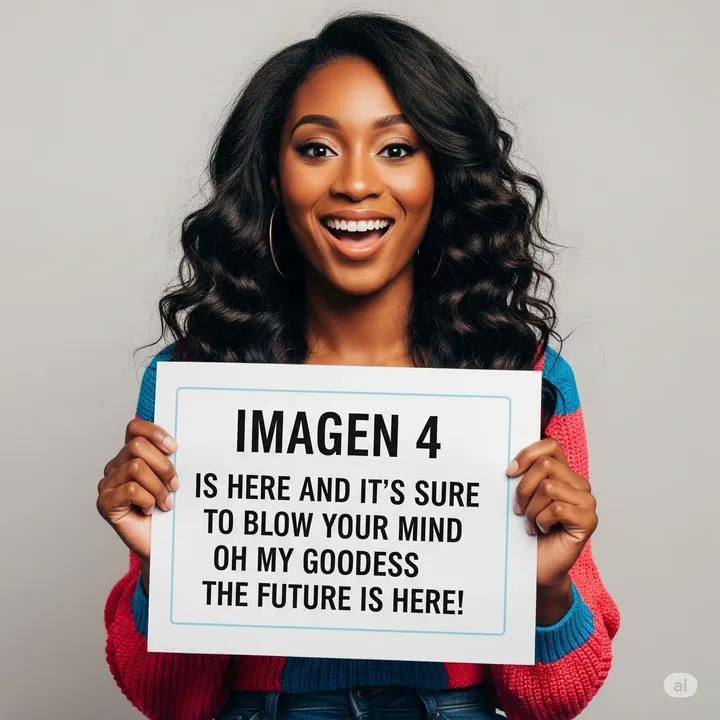 Beautiful lady proudly holding sign
