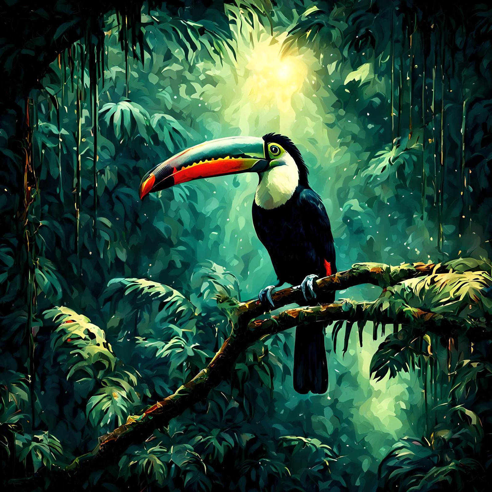 Toucan in the Rainforest   by @Artista