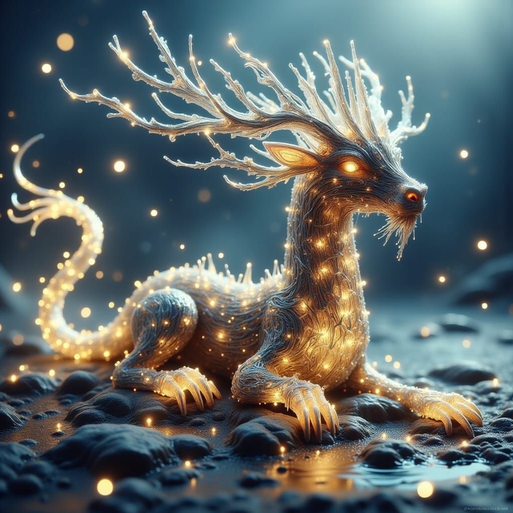 ( wisp creature) <lora:Fairy Lights:1.0> Granite, Marble, Ba...