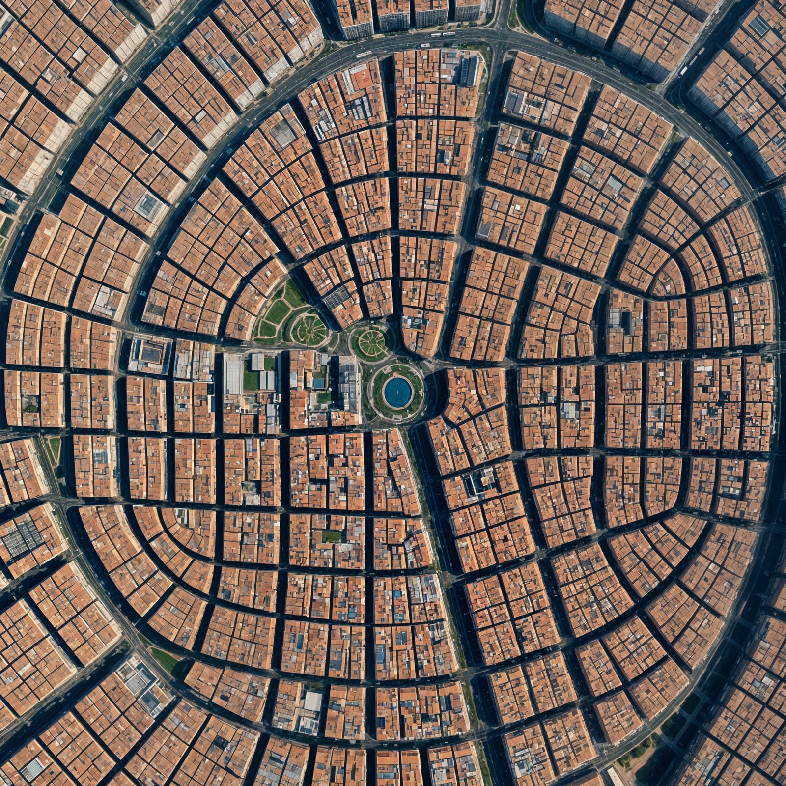 Barcelona view from top. Geometry mathematics Satellite image 8k. Square grid.   by @Jokavld