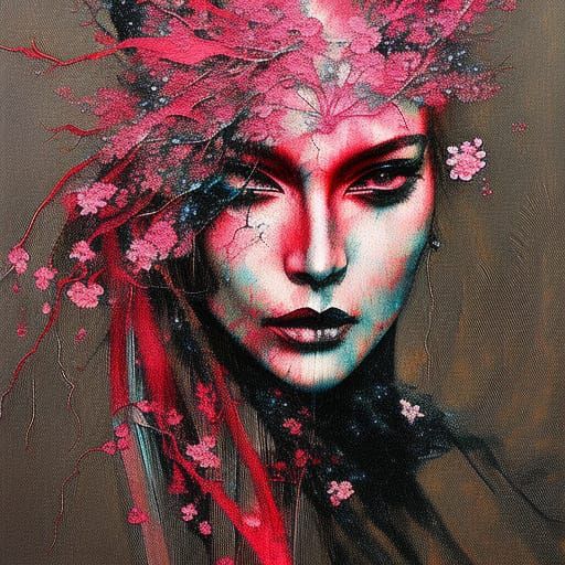 A lady with flowing red hair