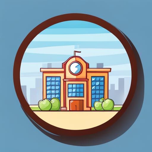 Sticker of a school