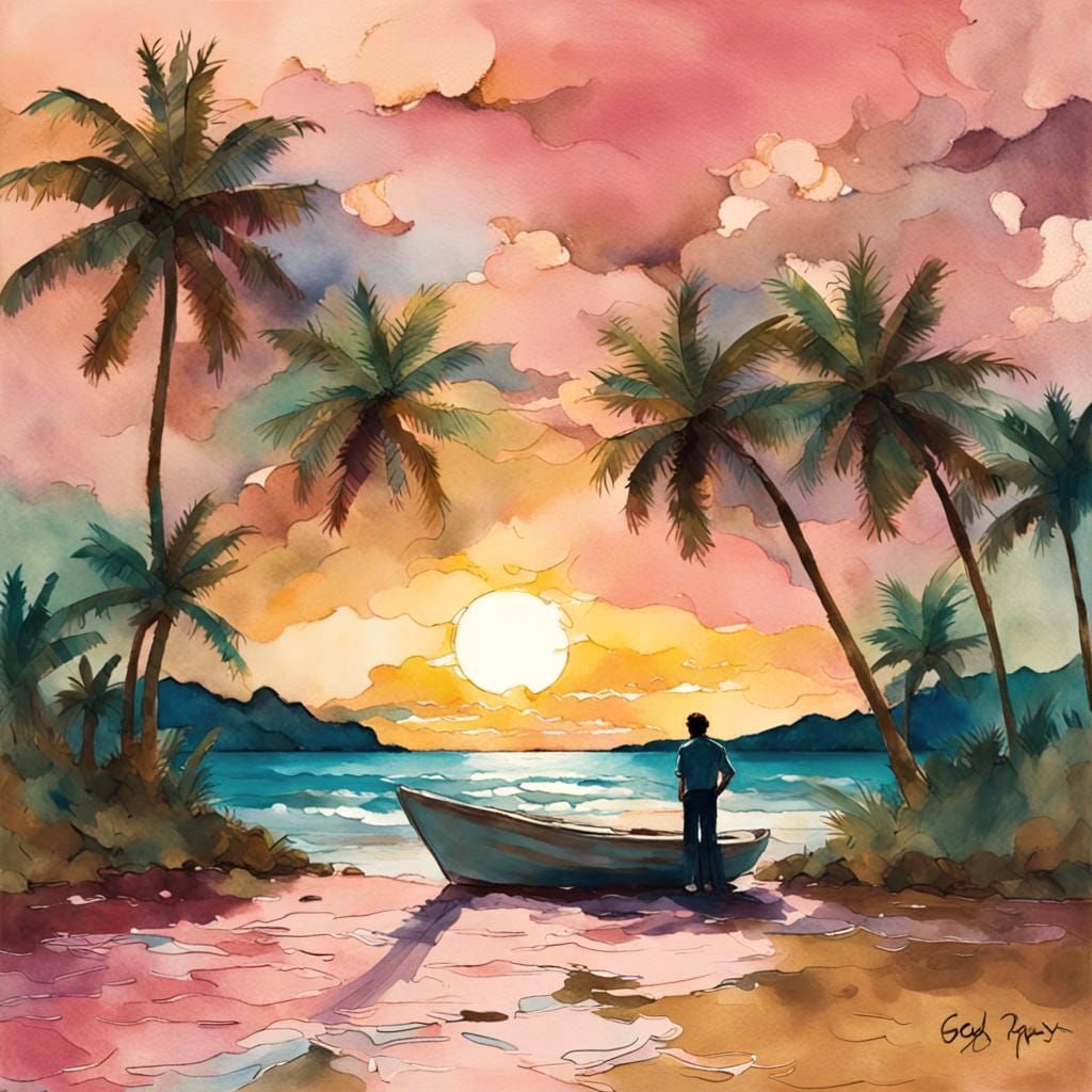 Abandoned on a deserted island 