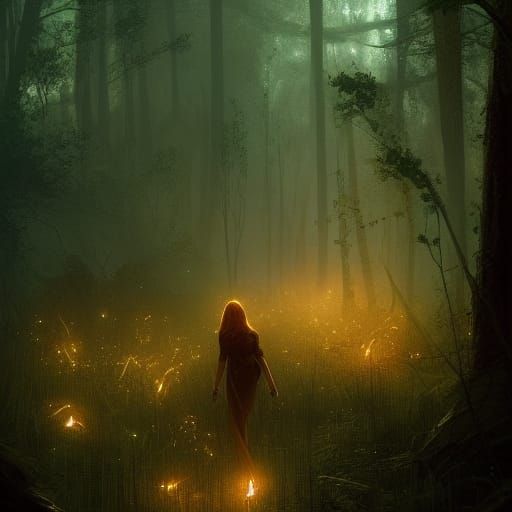 fireflies in the forest  by @Nastyapple