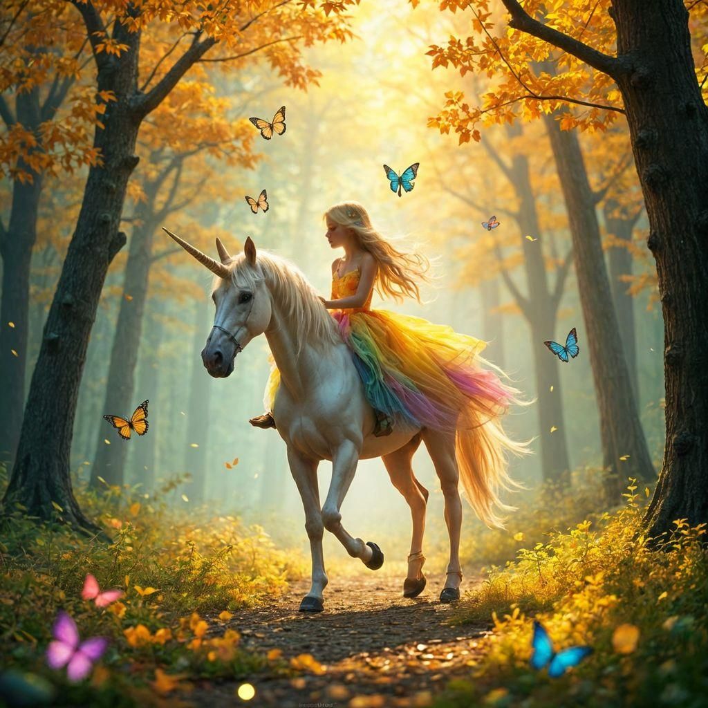 A fantasy girl in a fantasy forest
