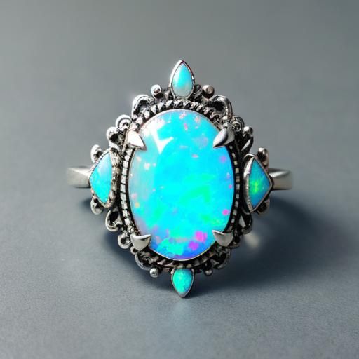 A blue opal ring