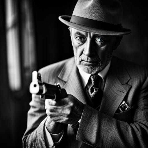 Vintage gangster with crazy eyes  by @Spartacusnz1 