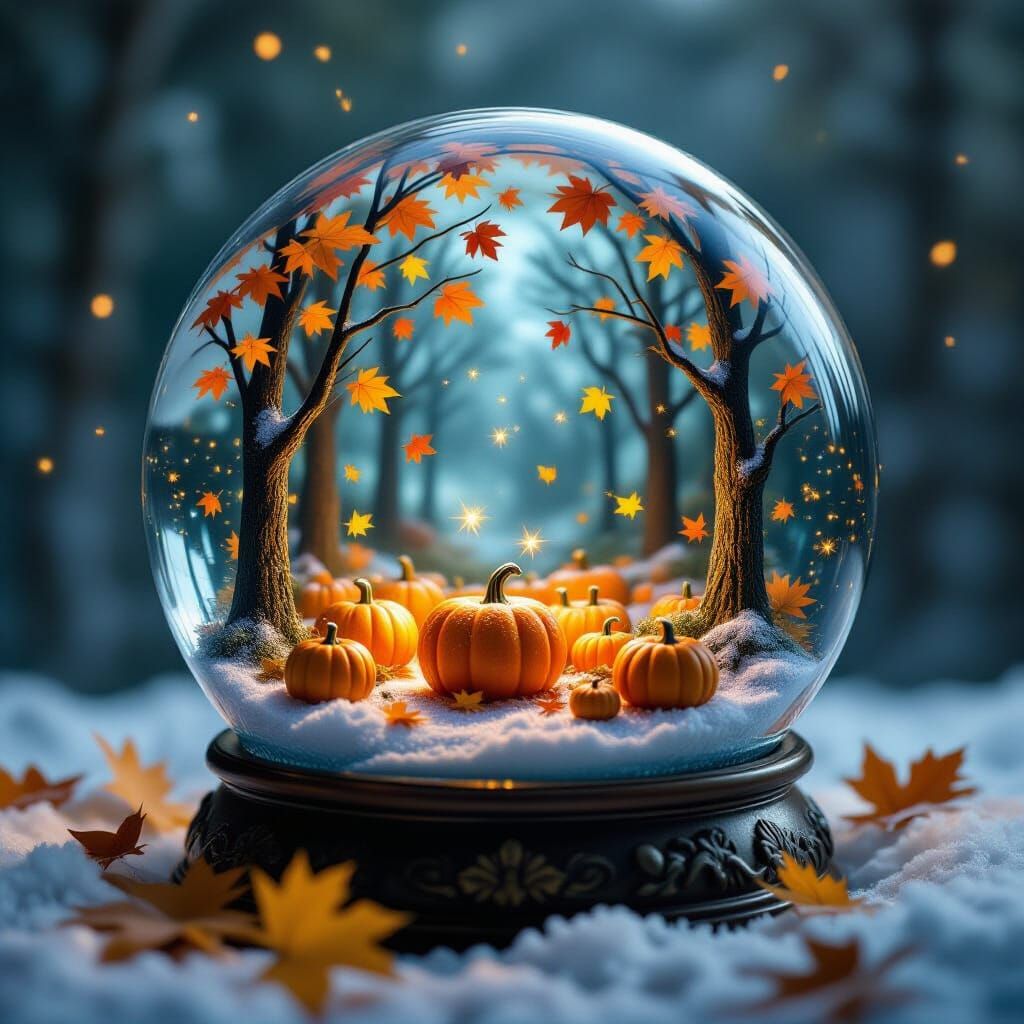 pumpkin patch snow globe