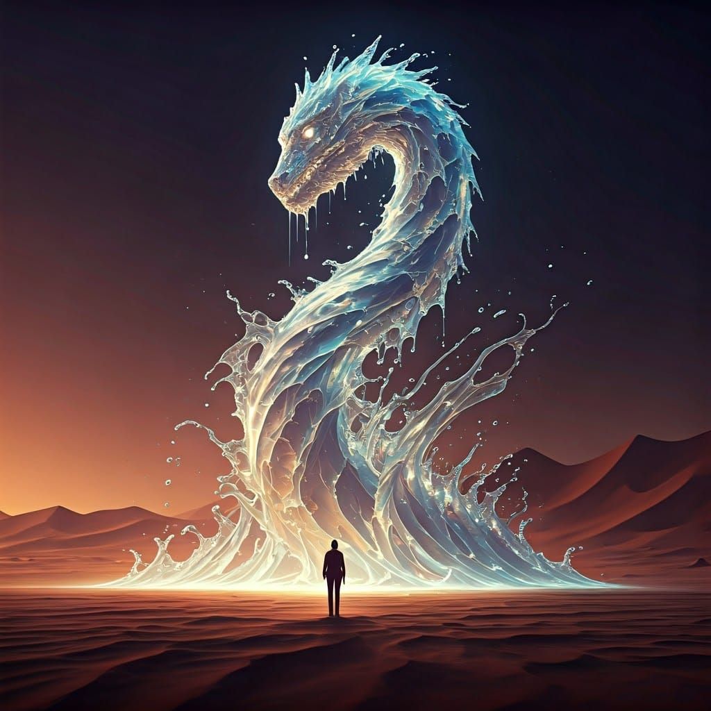 Summoning a water serpent in the desert  by @Noobie