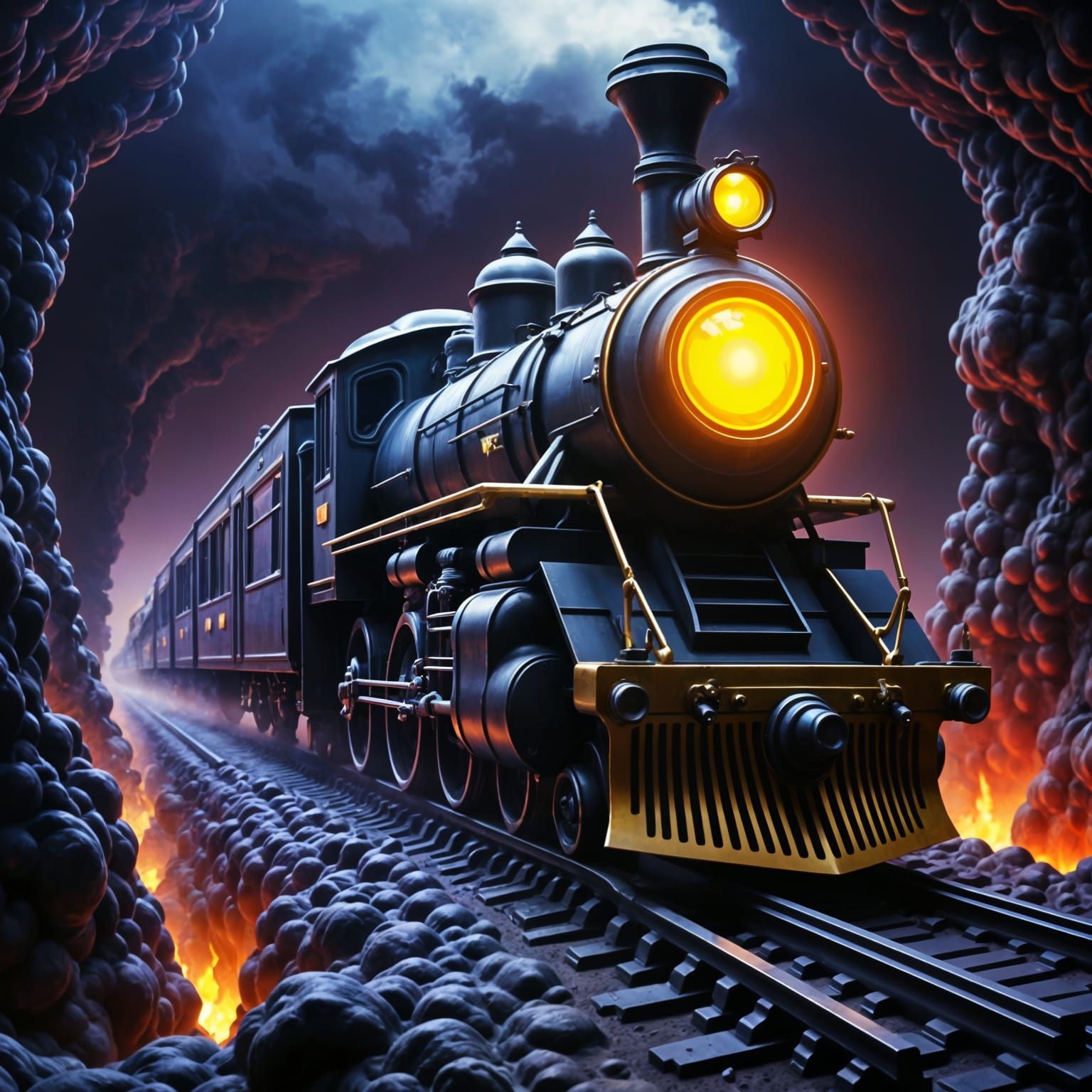 (Ghost Train on track to HELL:1.4). <lora:Cosmic Serenade:1.0>