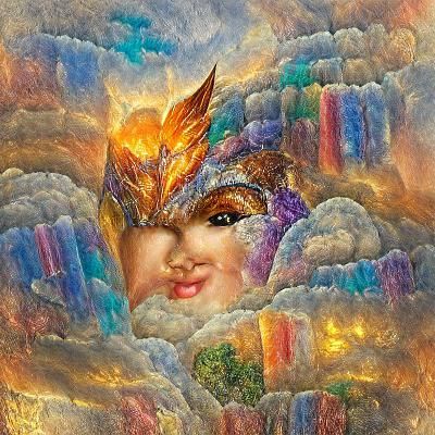 Angel face appearing through the clouds