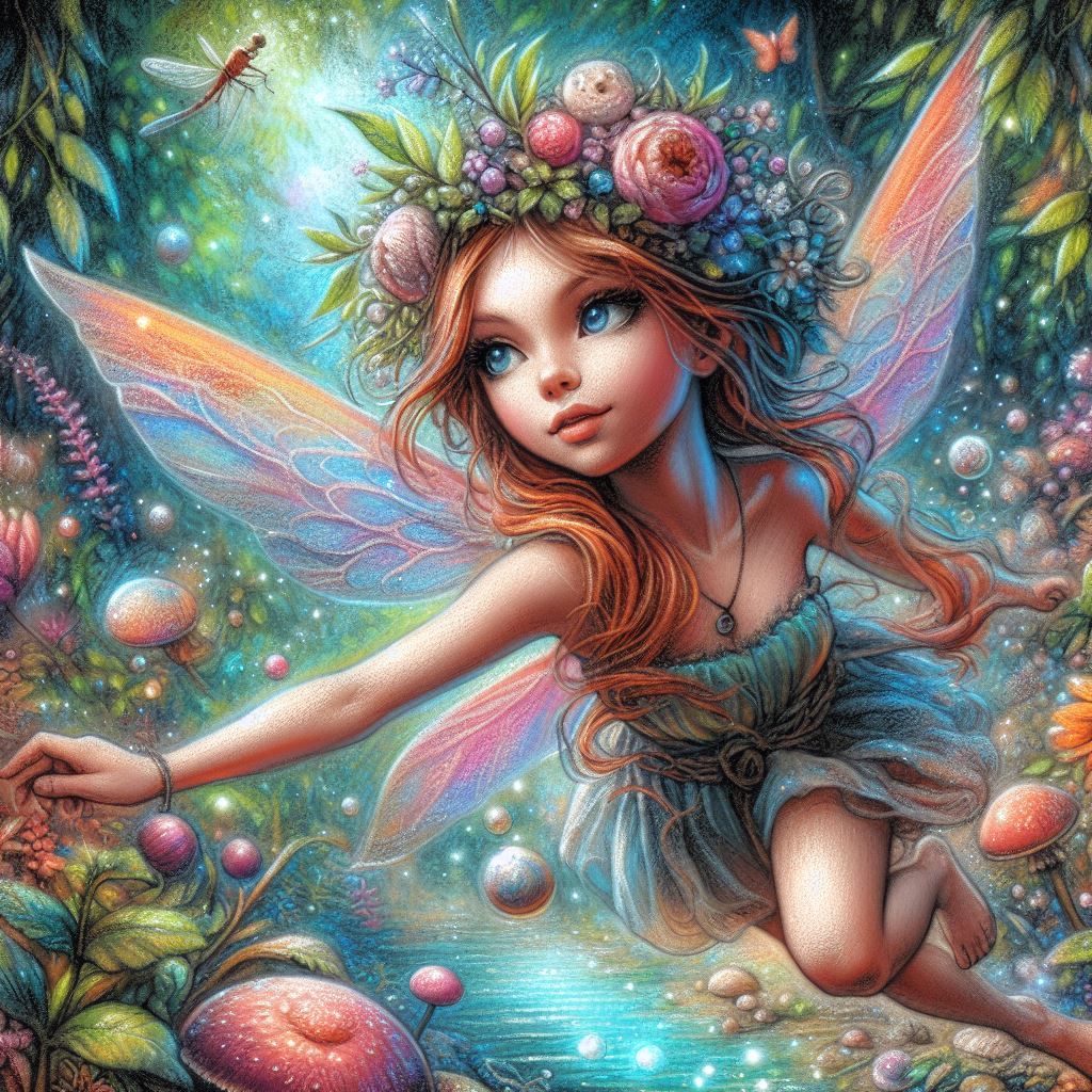 Crayon Fairy Princess - AI Generated Artwork - NightCafe Creator