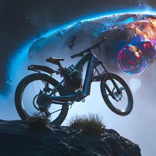Mountain bike in space AI Generated Artwork NightCafe Creator