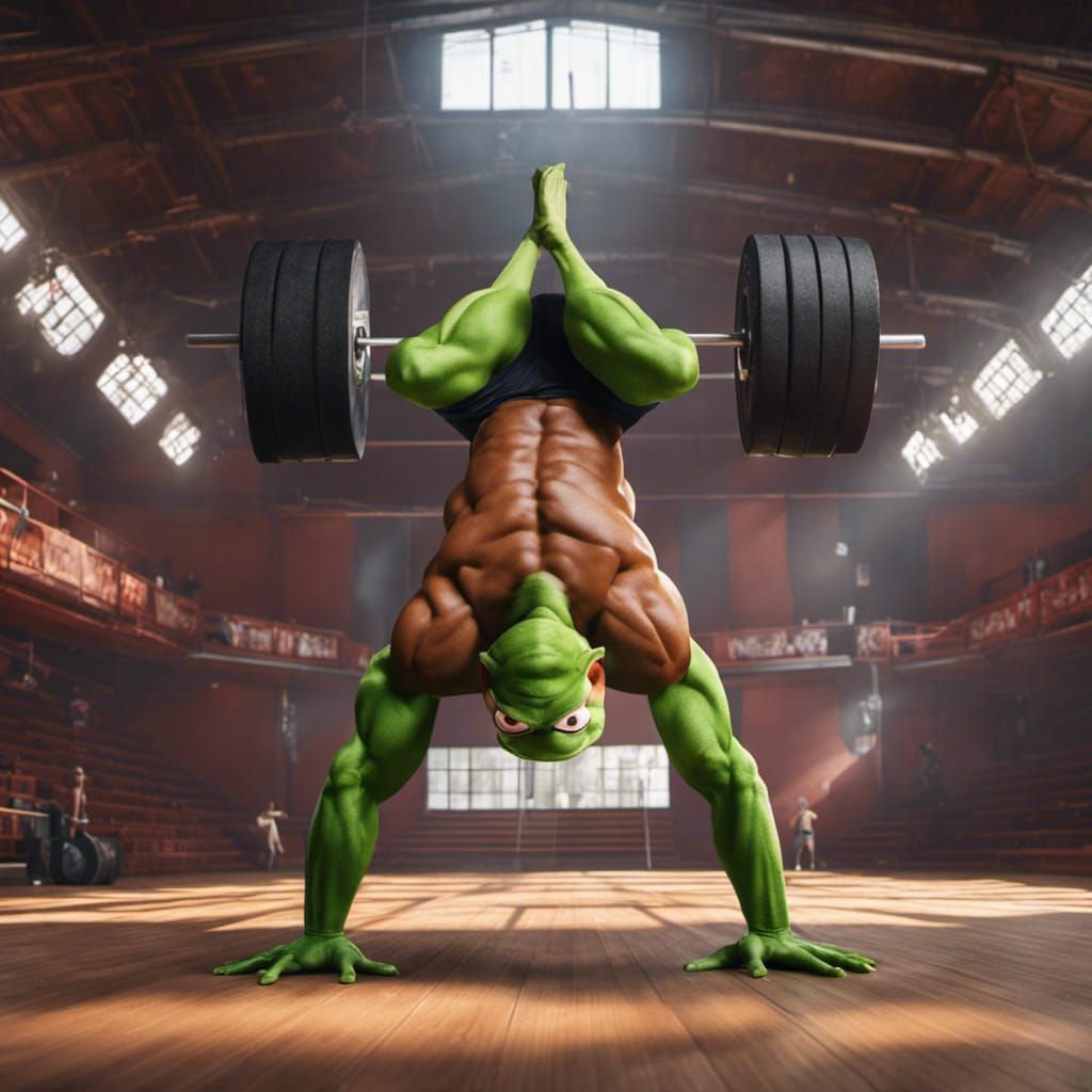 The cursed handstand kermit   by @Mae