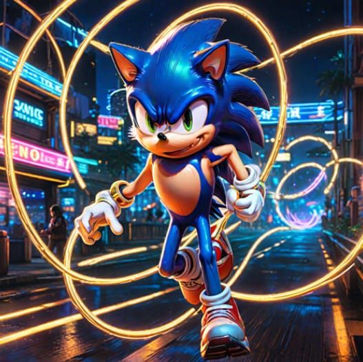 Sonic Running through the golden rings