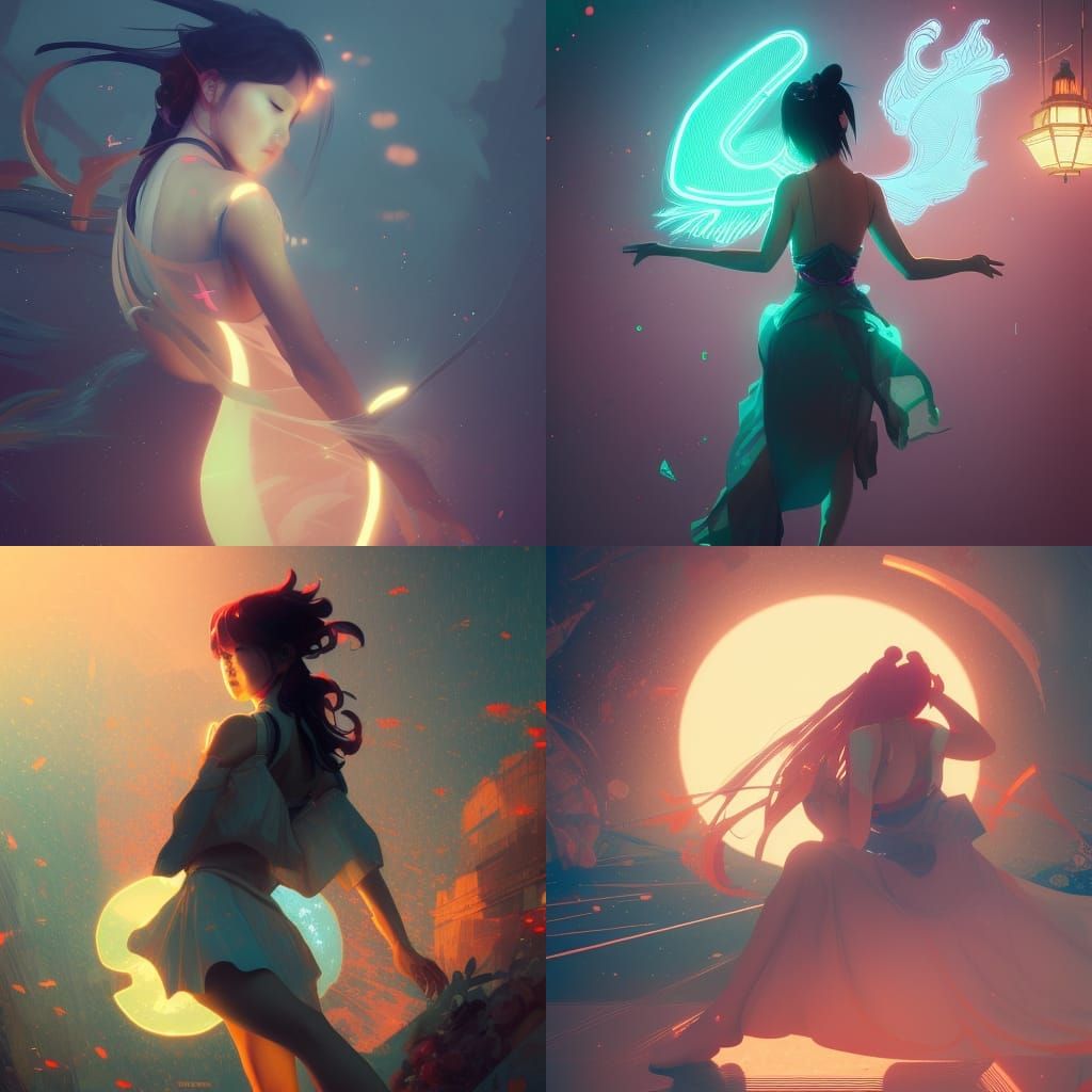 japanese girl splitting in half neon moon