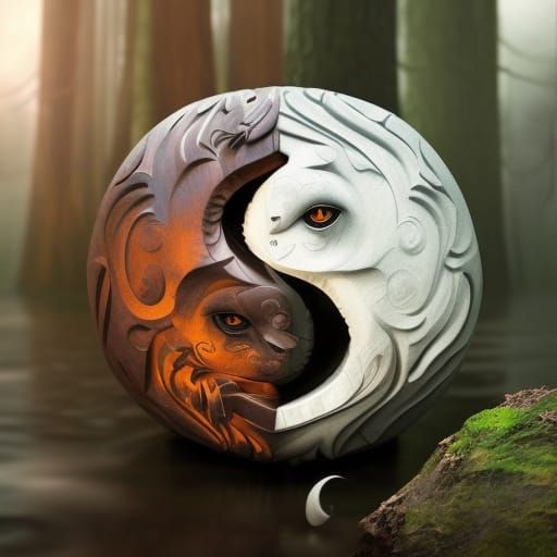 realistic yin-yang...