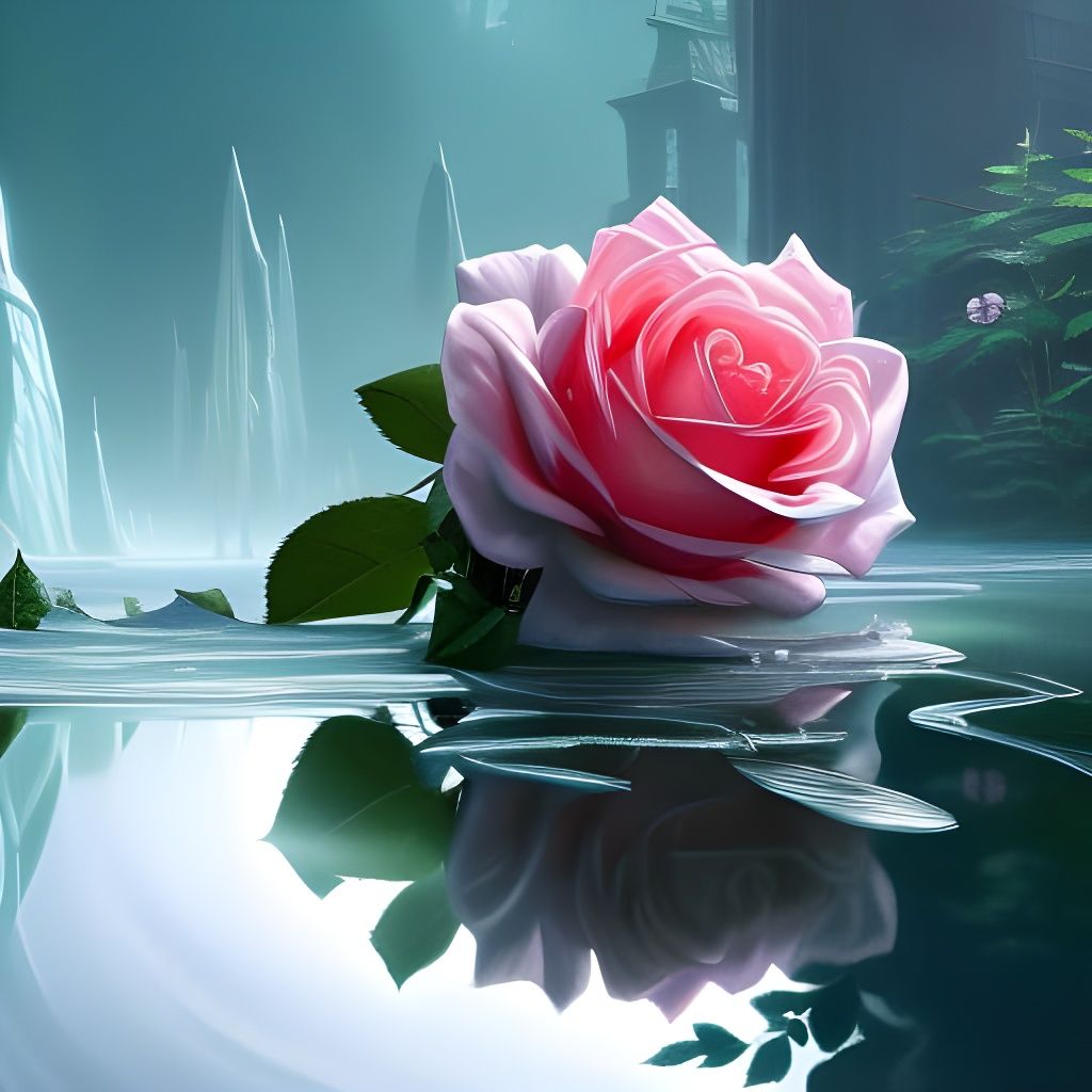 Rose in the water