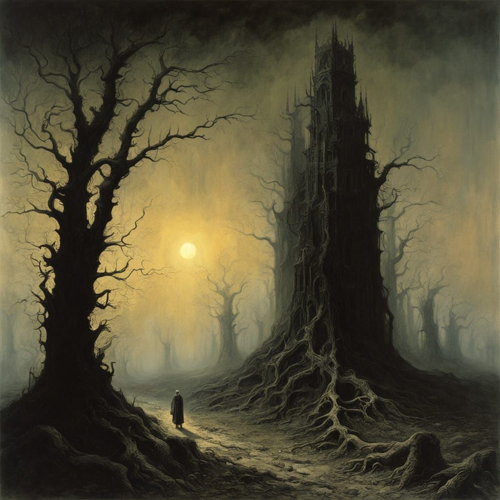 Grotesque Papinijuwari Feeds Amidst a Haunting Graveyard Sce...