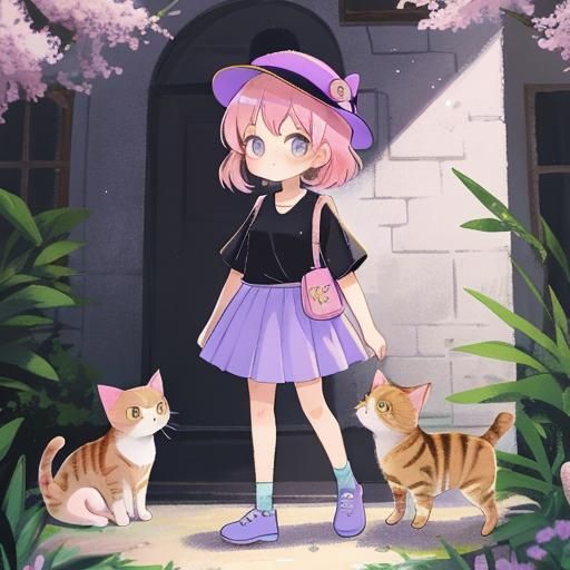 girl with pink hair