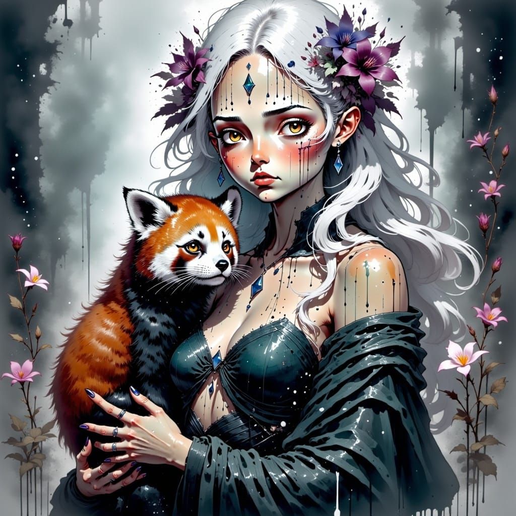 <lora:Ttogttog Ingkeu Fx:1.0>, A stunning, elegant, and refined female elf with pale, translucent skin, she has long, flowing, and lustrous...