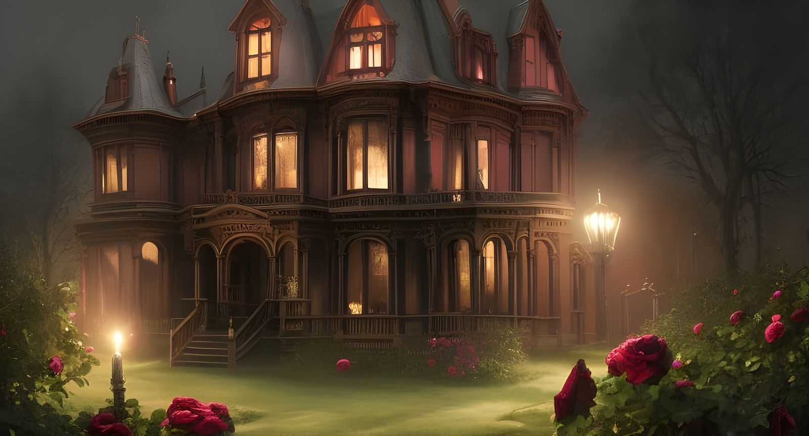 Victorian mansion at twilight   by @Fae 