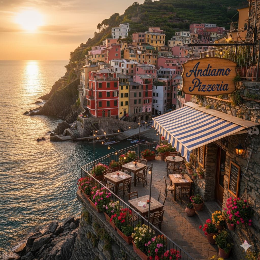 Enchanting Coastal Village at Dusk