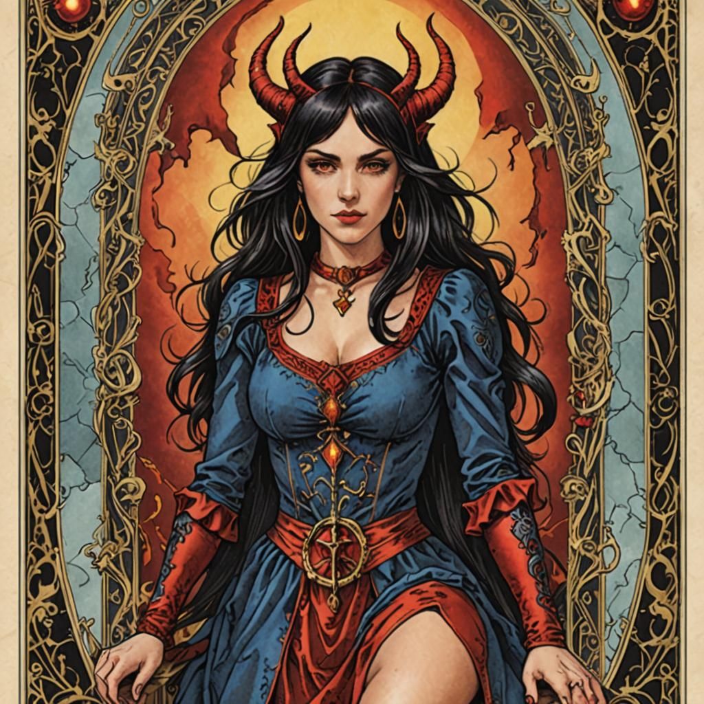 carte de tarot, diablesse