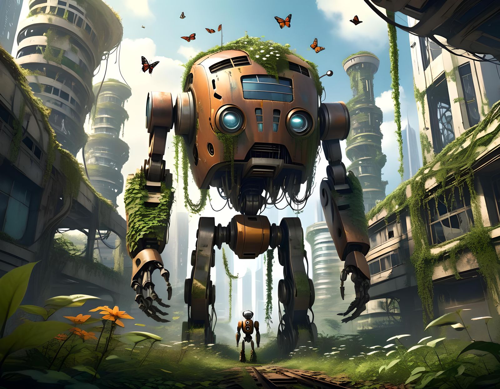 The Little Robot who visited the Abandoned City of the Ancestors - AI  Generated Artwork - NightCafe Creator