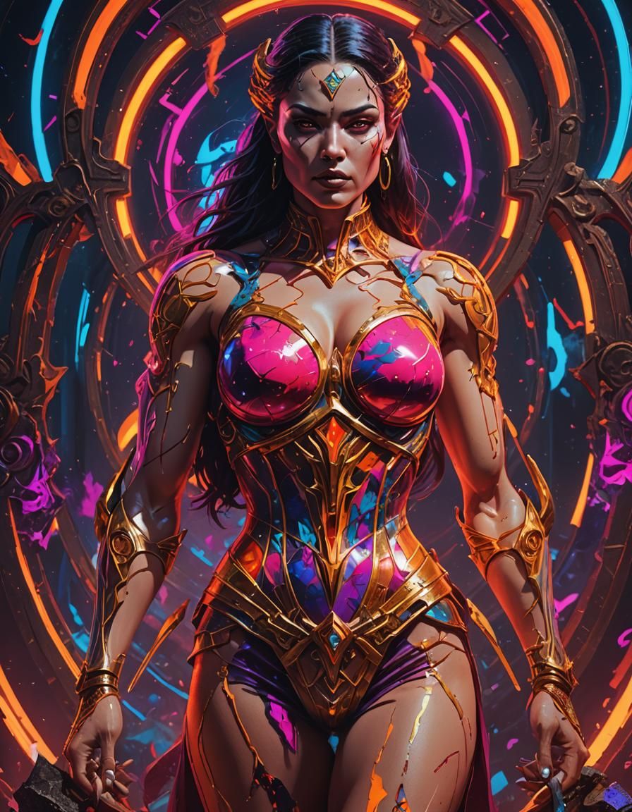 The servant of evil is the priestess. Hourglass form body. M...