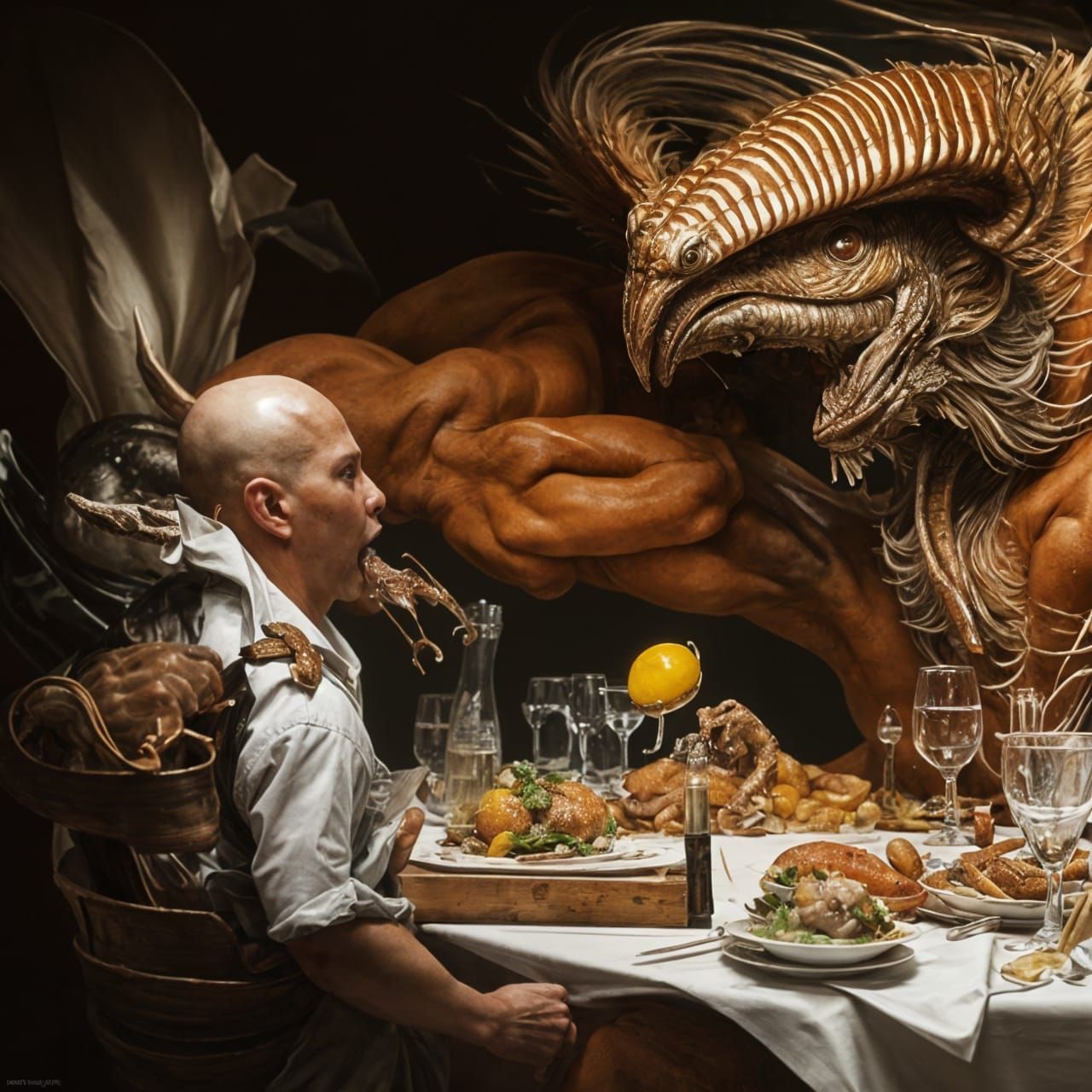 "I told you to cut it in half - You will choke on that thing...