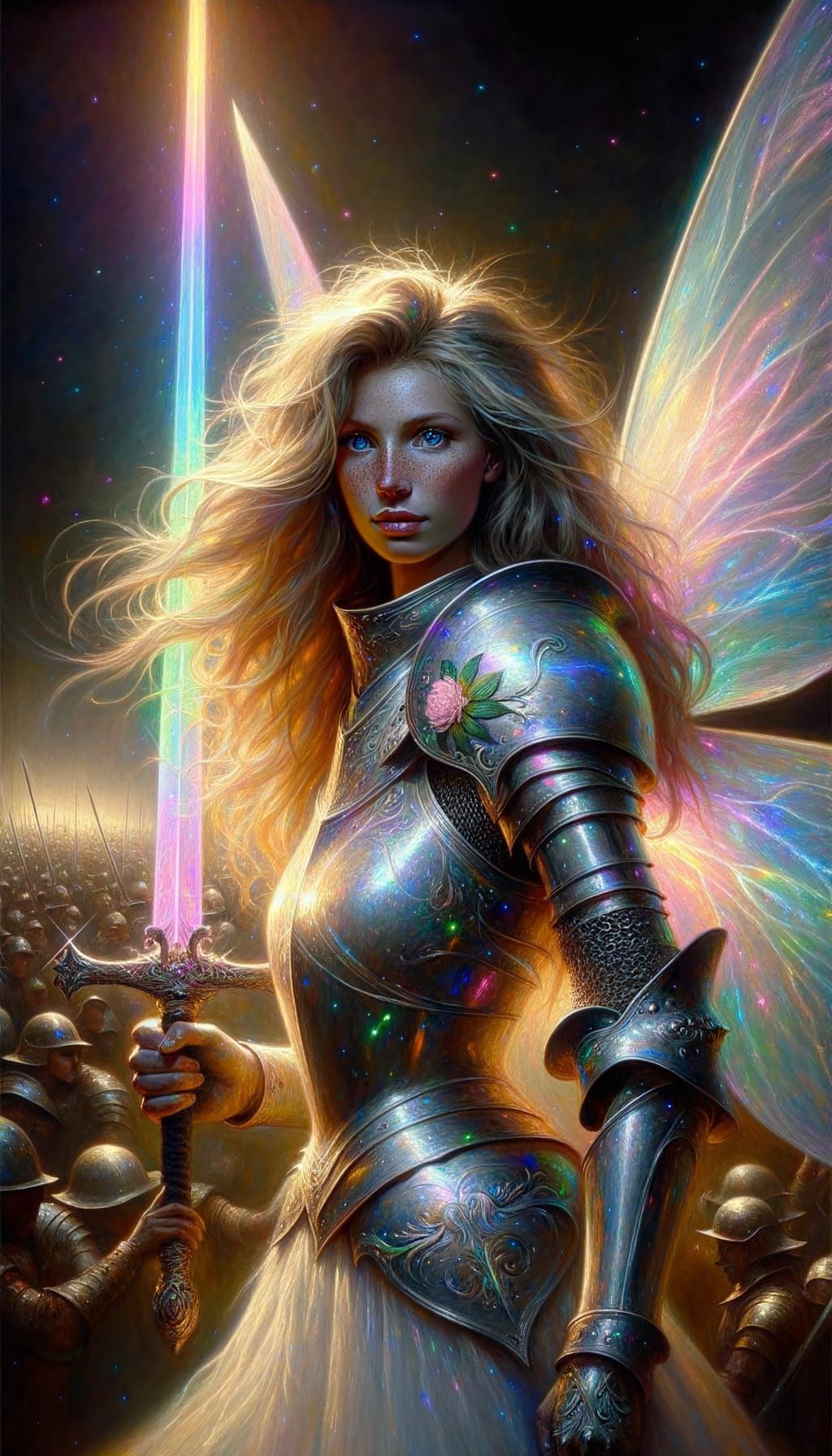 Ethereal Fairy Paladin in Dramatic Plate Armor