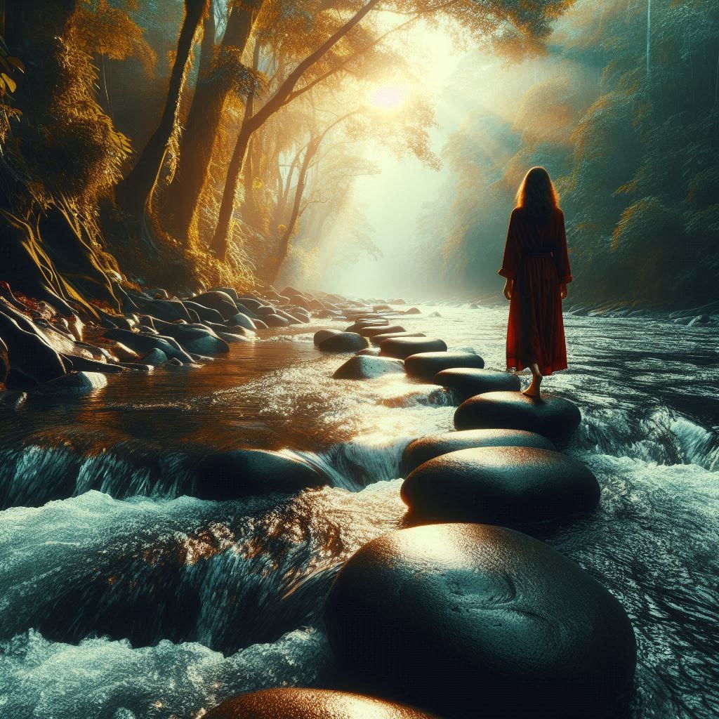 Pathway. Steppingstones.